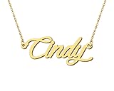 Aoloshow 18k Gold Plated Cindy Name Charm Necklace