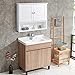TANGKULA Wall Cabinet, Hanging Bathroom Medicine Cabinet with Double Shutter Doors and Adjustable Shelf, 26 x 8.5 x 25 Inches, White