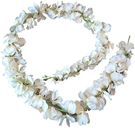 Yatim 120cm Wisteria Silk Flowers Vine Decoration For Wedding Home Indoor Bouquet Garden Garland outside (Champagne)