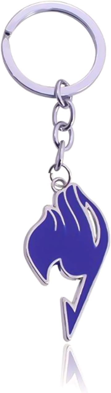 Madge Incomparable Fairy Tail Anime Cute Logo Pendant Alloy Key Chain Collectible Key Ring Novelty Bag Accessory Anime Fans Gift(None Blue 4.7 * 2.4 cm)