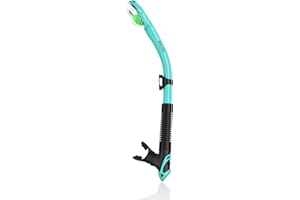 WACOOL Dry Top Snorkel Tube Comfortable Mouthpiece One-Way Purge Valve for Pool Open Water Scuba Lap Swimming Swimmer Training Diving Snorkeling