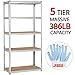 Topeakmart 5-Tier Shelving Storage Unit Commercial Industrial Garage Metal Storage Shelves Rack Display Stand 35.4in W x 71in H x 15.7in L, Pack of 4