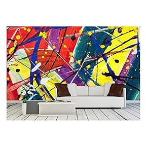 Multi Colored Artwork Full Frame Close Up Texture Abstract. My Own Artwork for Use as a Background. - Removable Wall Mural | Self-Adhesive Large Wallpaper - 66x96 inches