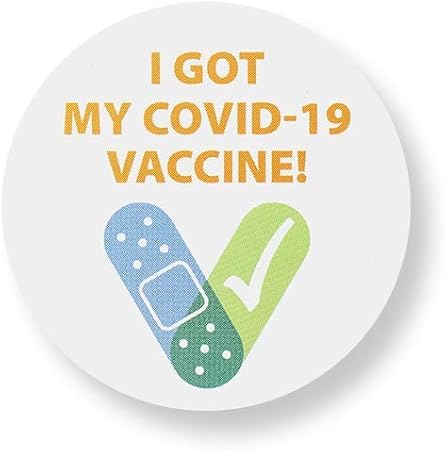 Amazon 500枚セット ワクチン接種済み 缶バッジ 直径38mm ステッカー シール 日本語 英語対応 ステッカー 500枚入り 英語 バッジ おもちゃ
