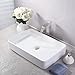 KES Bathroom Sink, Vessel Sink 24 Inch Porcelain Rectangular White Above Counter for Lavatory Vanity Cabinet Contemporary Style, BVS113