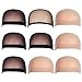 Fani 5 Pack 9 PCS Nylon Wig Caps Natural Nude Beige and Black Color Stretchy Close End Wig Caps Black Mesh Open end Wig Caps
