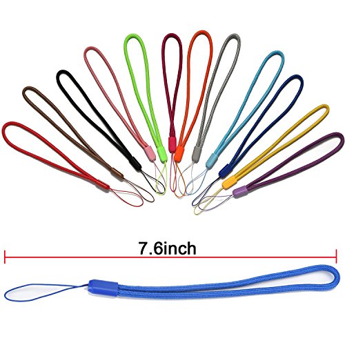AMUU 12 Pack Wrist Lanyards Short Colorfull Hand Wrist Lightweight
