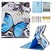 Case for iPad 2/3/4, Dteck Multiple Viewing Angles Folio Stand Smart iPad Case with Auto Sleep/Wake Protective Cover Case for iPad 4th Generation,iPad 3 & iPad 2 - Blue Butterfly