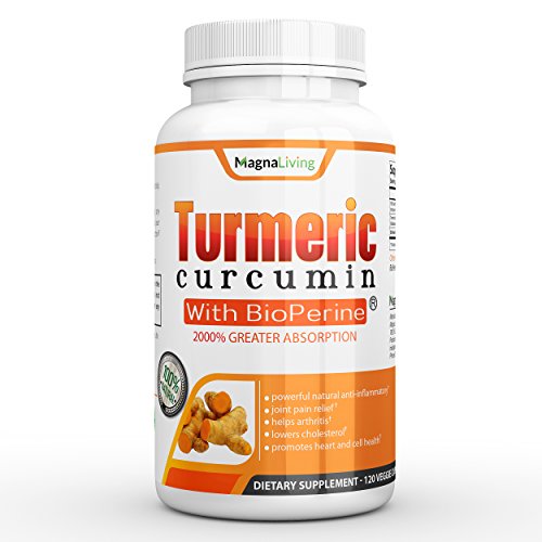 Organic Turmeric Curcumin Bioperine Black Pepper Extract 120 Powder Capsules