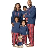 PajamaGram Family Pajamas Matching Sets - Family PJs, Red & Blue Plaid, Men 3XL