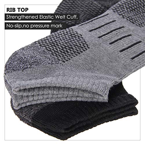 Heatuff Mens Athletic Ankle Socks Moisture Wicking Cushion Running Low
