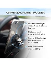 Soporte magnético universal para automóvil - para cualquier teléfono, GPS o tableta ligera Elegante soporte cromado negro para una mano y para un segundo, 100 a seguridad y comodidad (cielo nocturno)