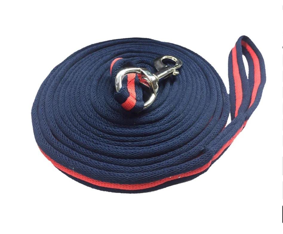 Cameo Soft padded lunge rein 24ft/7m (Navy/Red)