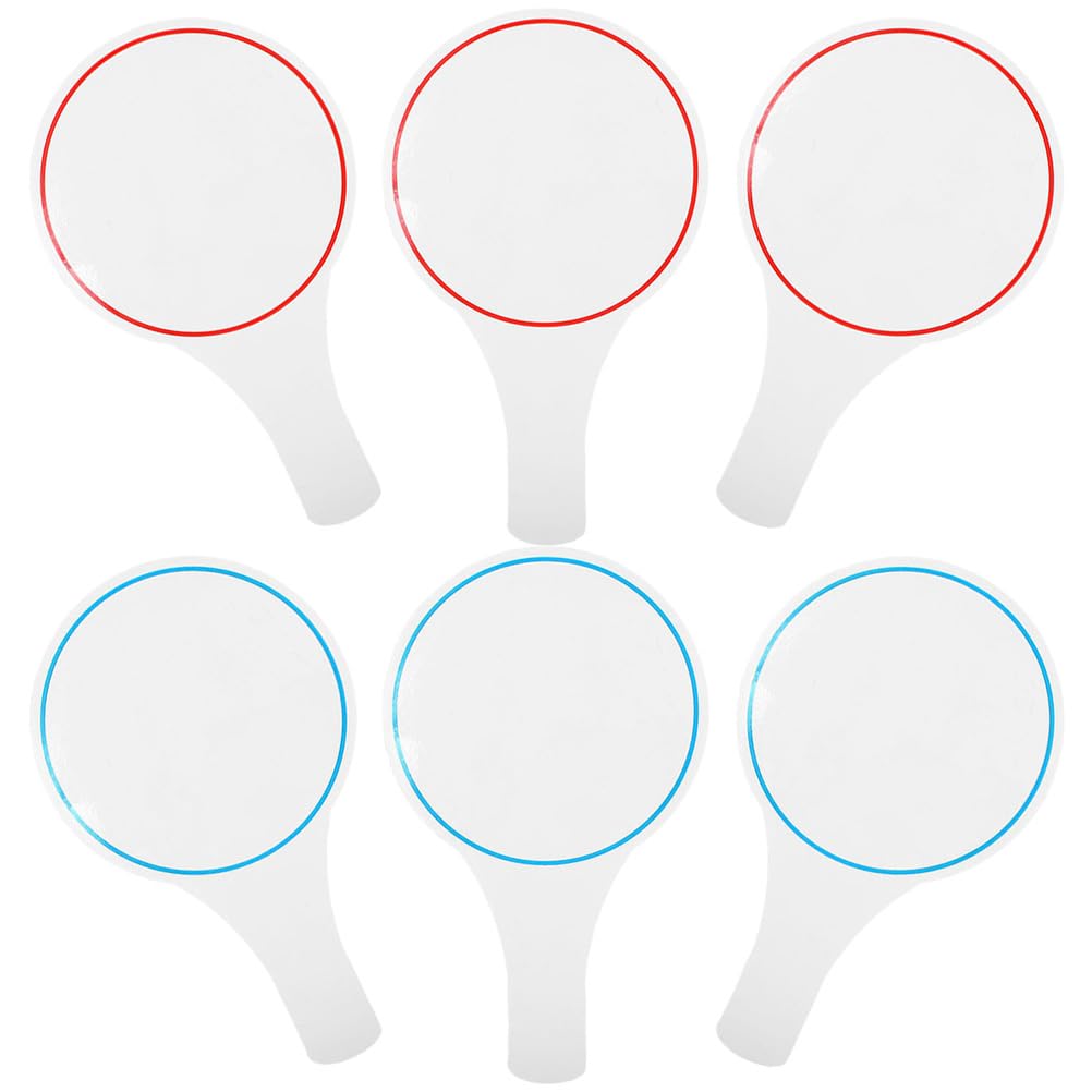 6pcs Double Vote Score Boards, Dry Erase & Wet Erase Double Sided Paddles, Handheld Blank Score Board, Paddles for Auction & Quick Response