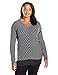 Just My Size Women's Plus Size Lightweight V-Neck Tunic, Black Stripe, 3X