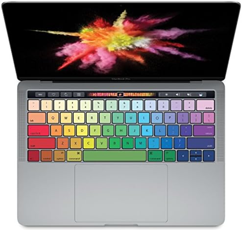 Crocodil Graphics Rainbow Keyboard Stickers for MacBook Pro 13/15 Retina (A1706/A1707, With Touch Bar, Released 2016) Rainbow