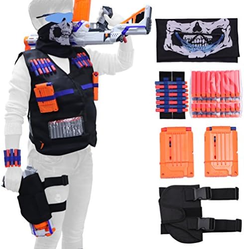 Tactical Vest Kit For Nerf Guns N-Strike Elite Series Tactical Vest Waist Bag Dart Mask Glasses Protective Kit