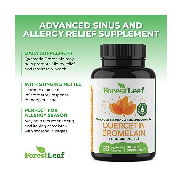 ForestLeaf Quercetin 500mg Quercetin with Bromelain, Vitamin C & Sting Nettle 90 Veggie
