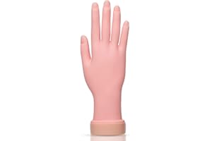 AORAEM Nail Trainning Hand Flexible Soft Practice Plastic Mannequin Hand Nails Tips Art Trainer Manicure Practice Hand Tool