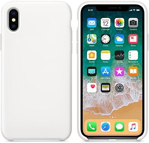 For iPhone X, Mchoice Ultra-Thin Genuine Silicone Leather Soft Case Cover for iPhone X (White)