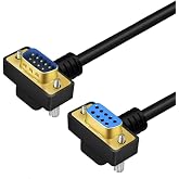 Aoikknuw 3.28ft DB9 9Pin RS232 Serial Extension Cable, Male to Female 270 Degree Right Angle COM Port Gold Plated Connector for PC, Printer, Industrial Equipment 1 Meter
