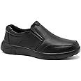 OrthoComfoot Men's Orthopedic Leather Dress Walking Shoes: Comfortable Plantar Fasciitis Oxfords with Arch Support, Business Diabetic Slip-On Loafers for Foot and Heel Pain Relief