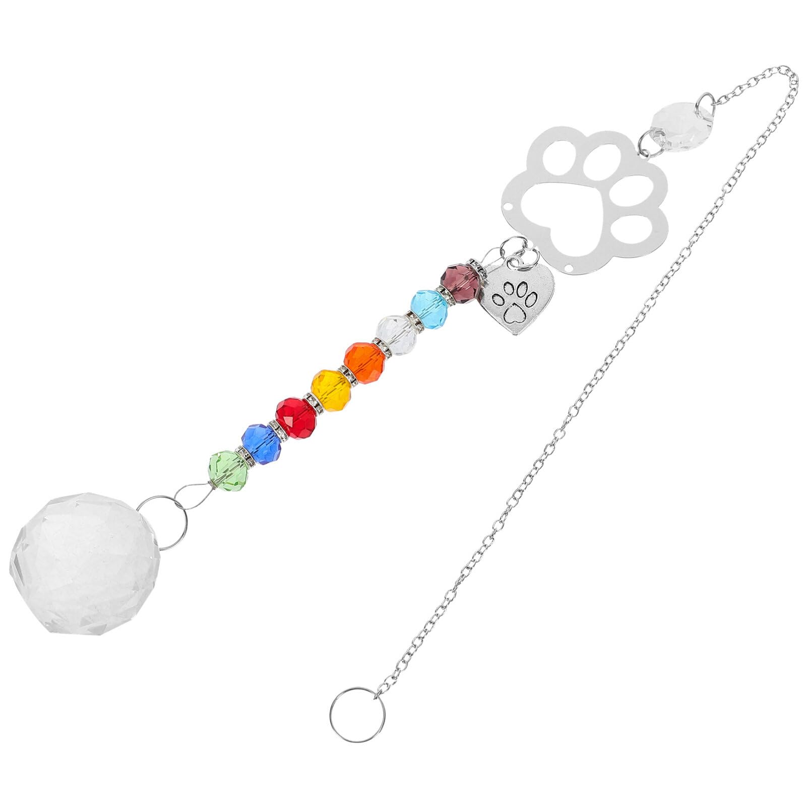 Milisten Car Hanging Ornament Crystal Paw Print Suncatcher Colorful Window Pendant for Home and Garden Decoration