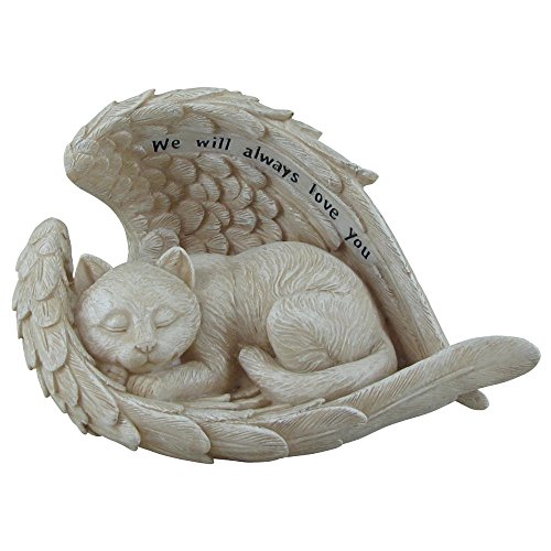 Comfy hour 5" cat in angel wing figurine - in memo…