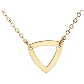 HotMixCold Small Sideways Triangle Outline Choker Necklace, Triangle Pendant Necklace with Delicate Thin Chain