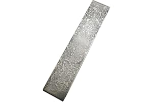 Damascus Steel Billet for Knife Making High HRC58 Patterned DIY Blank with 8 Unique Designs (220 x 30 m)