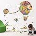 ElecMotive Penguins Clouds Bear Giraffe on Colorful Balloons Decorative Peel & Stick Wall Art Sticker Decals Kids Boys Nursery Wall Art Room Decor (Colorful Balloons)