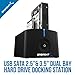 Sabrent USB 3.0 to SATA Dual Bay External Hard Drive Docking Station for 2.5 or 3.5in HDD, SSD with Hard Drive Duplicator/Cloner Function [4TB Support] (EC-HDD2)