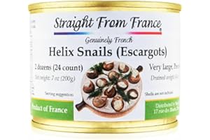 Straight from France Genuinely French, French Helix Lucorum Canned Escargots Snails, Keto & Paleo Friendly, 2 Dozen