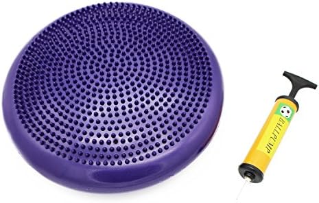 Sahe Products Inflatable Twist Massage Balance Board - Wobble Cushion, Balance Workout Disc - Twist Massage, Fitness and Exercise - Pump Included, Purple
