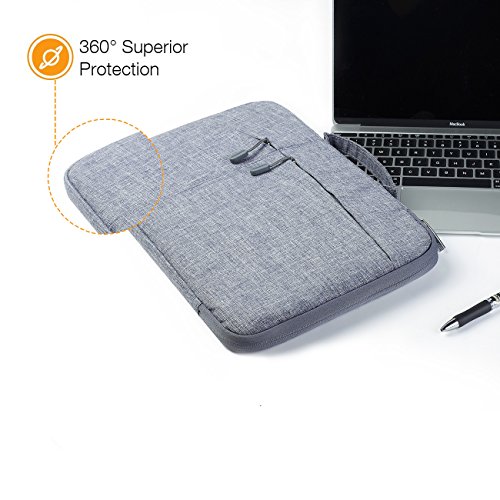 Megoo 15inch Laptop Sleeve Case Bag for MacBook Pro/ Pro Retina 15inch, 14" 15" Macbook/Dell/Chromebook/Samsung/Google Tablet Laptop Slim Water Resistant Carrying Case with Handle (14-15", Gray)