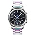 Oitom Stainless Steel Bands for Galaxy Watch 46mm Galaxy S3 Classic/Frontier,22mm Premium Metal Replacement Band (Rainbow)