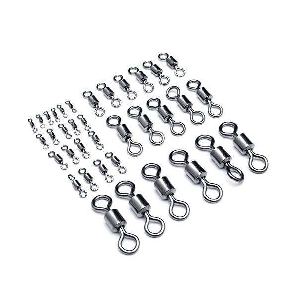 SPRING-EVENT-DrFish-Rolling-Barrel-Fishing-Swivel-Stainless-Steel-Black-Nickel-30Lb-to-350-Lb