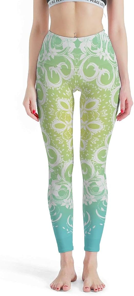 O5KFD&8 Mandala Damen Thema Yoga Leggings 4-Wege-Stretch-Laufhose