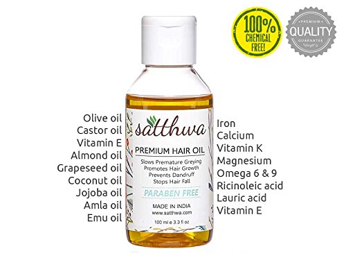 100 ml Satthwa Premium Regrowth 9 Herbs Hair Oil Herbal Hair loss Treatment