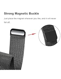 Para Garmin Fenix 5 x Correa de Fenix 3, trumirr 26 mm. Ajuste Rápido Milanese Loop pulsera magnético fuerte correa de muñeca de acero inoxidable pulsera, Negro
