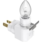 TWDRTDD Plug in Night Light, Adjustable E12 Base Socket Night Light with On/Off Switch for Making Decorative Night Lights (Metal Clip,2Pin Plug, White)