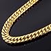 U7 Men Hip Hop Chunky Chain Stainless Steel/Black Gum/18K Gold Plated Jewelry Necklace ,6mm-12mm Wide,22-30