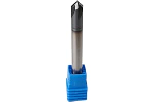 GENERIC 1/4in Solid Carbide End Mill, Chamfer Mill - Double End, 4 Flutes, 90° Chamfer Angle, AlTiN Coated Bits Tool for Medium Hardness Steel, Brass, Iron