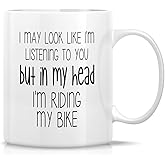 Retreez Funny Mug - Riding My Bike Cycling Bicycle Cycle Cyclist 11 Oz Ceramic Coffee Mugs - Funny, Sarcasm, Sarcastic, Motivational, Inspirational birthday gift for him her boyfriend friends father