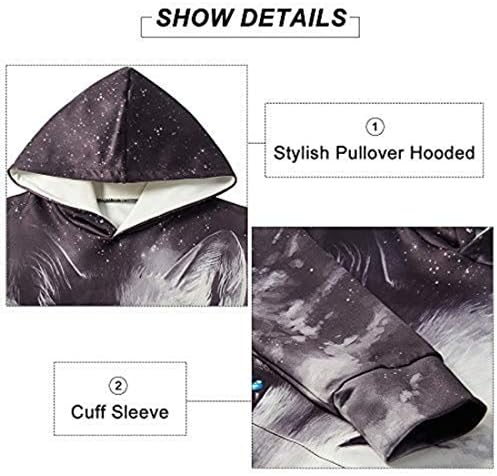 Cool 3D Graphic Hoodies for Boys: Funny Sweatshirt Tops for Kids 6-16