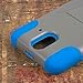 HTC One E8 Case, MPERO IMPACT X Series Dual Layered Tough Durable Shock Absorbing Silicone Polycarbonate Hybrid Kickstand Case for One E8 [Perfect Fit & Precise Port Cut Outs] - Blue / Gray