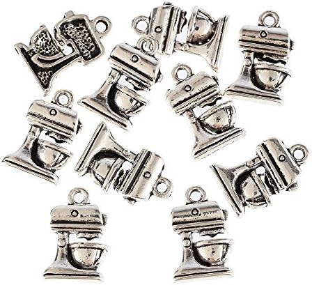 YEYULIN Tibetan Silver Bead Charms Alloy Pendants Fit Bracelet 30pcs (Food Mixer Cooking Kitchen Appliance)