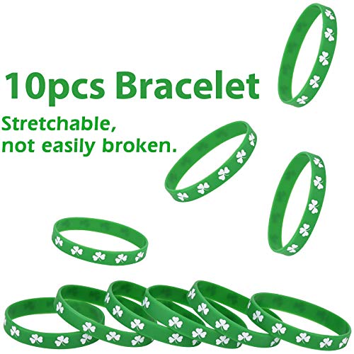 [104 Pcs] St. Patricks Day Party Favors, Includes 72 Saint Patrick Temporary Tattoos, 12 Beards,10 Shamrock Bracelets, 5 Sunglasses and 5 Shamrock Necklaces, Great Party Supplies for Home School and Office Party