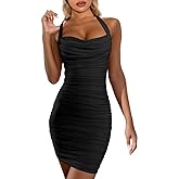 DAAWENXI Women's Sexy Halter Backless Night Out Empire Summer Mini Clubwear Dress