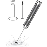 Maestri House Rechargeable Milk Frother with Stepless Speed Control, LunaFro Max Handheld Electric Foam Maker Waterproof Drin
